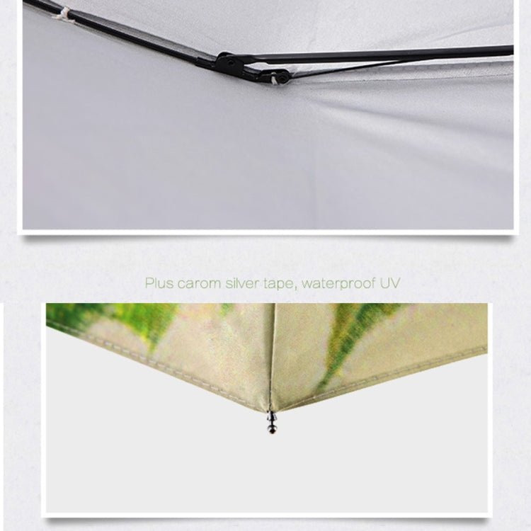 Ombrello parasole anti-ultravioletto con nastro argentato a tre pieghe di moda creativa, Cat Pattern Silver Tape Umbrella