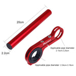 HLD-208 Staffa per torcia elettrica con telaio di estensione per manubrio in lega di alluminio per bicicletta da montagna, Alloy Black, Alloy Blue, Alloy Red