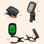 Accordatore per chitarra Clip-on, accordatore cromatico accurato, chitarra acustica, basso, banjo, violino, ukulele