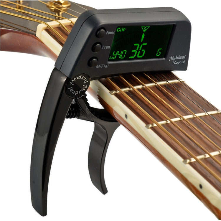 Clip per accordatore per chitarra professionale, accordatore a clip cromatico in stile Loft con display LCD rotante con luce Capotasto per chitarra con una sola mano