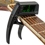 Clip per accordatore per chitarra professionale, accordatore a clip cromatico in stile Loft con display LCD rotante con luce Capotasto per chitarra con una sola mano