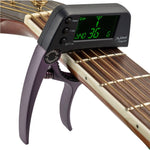 Clip per accordatore per chitarra professionale, accordatore a clip cromatico in stile Loft con display LCD rotante con luce Capotasto per chitarra con una sola mano