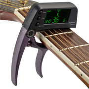 Clip per accordatore per chitarra professionale, accordatore a clip cromatico in stile Loft con display LCD rotante con luce Capotasto per chitarra con una sola mano