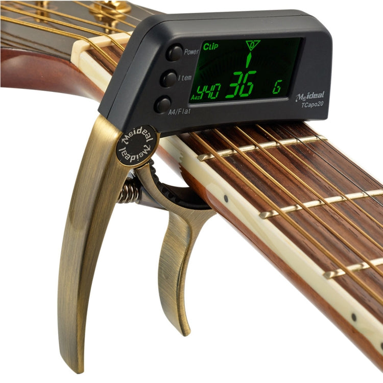 Clip per accordatore per chitarra professionale, accordatore a clip cromatico in stile Loft con display LCD rotante con luce Capotasto per chitarra con una sola mano
