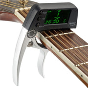 Clip per accordatore per chitarra professionale, accordatore a clip cromatico in stile Loft con display LCD rotante con luce Capotasto per chitarra con una sola mano