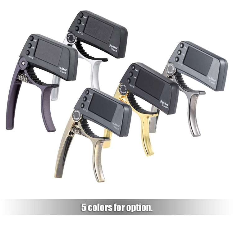 Clip per accordatore per chitarra professionale, accordatore a clip cromatico in stile Loft con display LCD rotante con luce Capotasto per chitarra con una sola mano