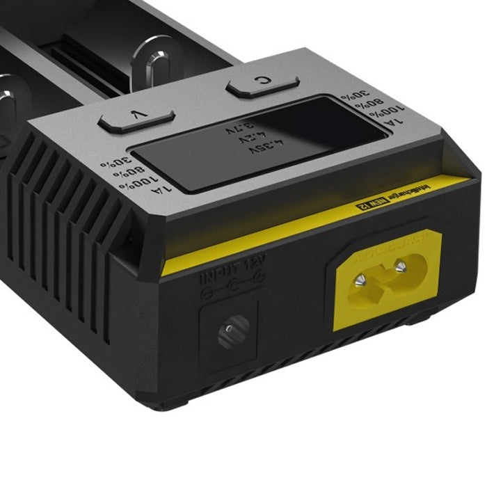 Nitecore NUOVO i2 Intelligent Digi Caricabatterie Intelligente con indicatore LED per batterie 14500, 16340 (RCR123), 18650, 22650, 26650, Ni-MH e Ni-Cd (AA, AAA), NEW i2