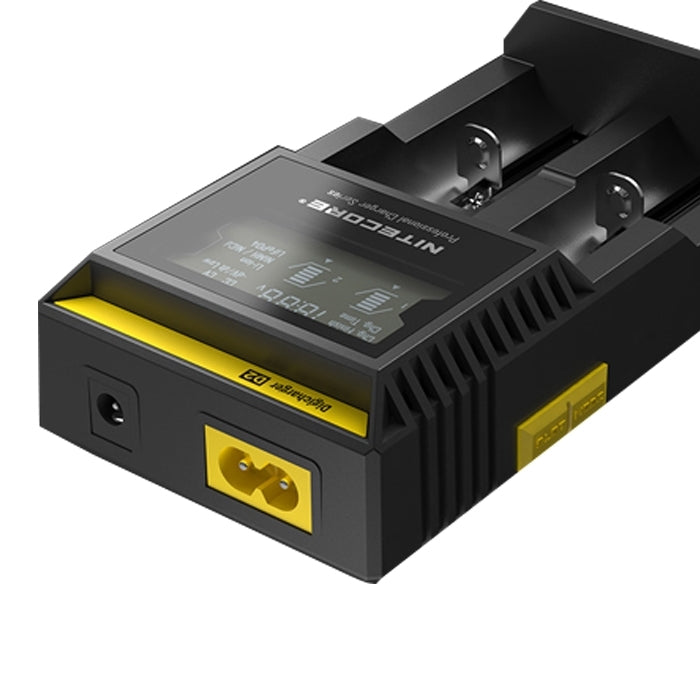 Nitecore D2 Caricabatterie intelligente Digi intelligente con indicatore LED per batterie 14500, 16340 (RCR123), 18650, 22650, 26650, Ni-MH e Ni-Cd (AA, AAA), D2