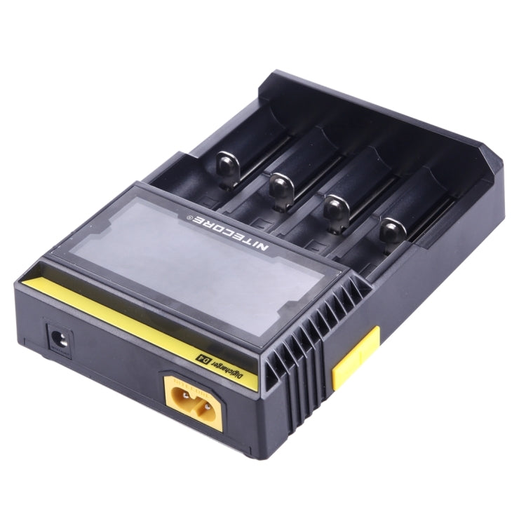 Nitecore D4 Caricabatterie intelligente Digi intelligente con display LCD per batterie 14500, 16340 (RCR123), 18650, 22650, 26650, Ni-MH e Ni-Cd (AA, AAA), D4