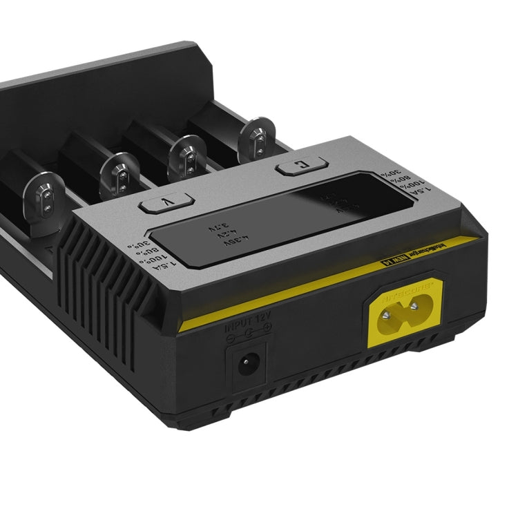 Nitecore NUOVO i4 Intelligent Digi Smart Charger con indicatore LED per batterie 14500, 16340 (RCR123), 18650, 22650, 26650, Ni-MH e Ni-Cd (AA, AAA), NEW i4