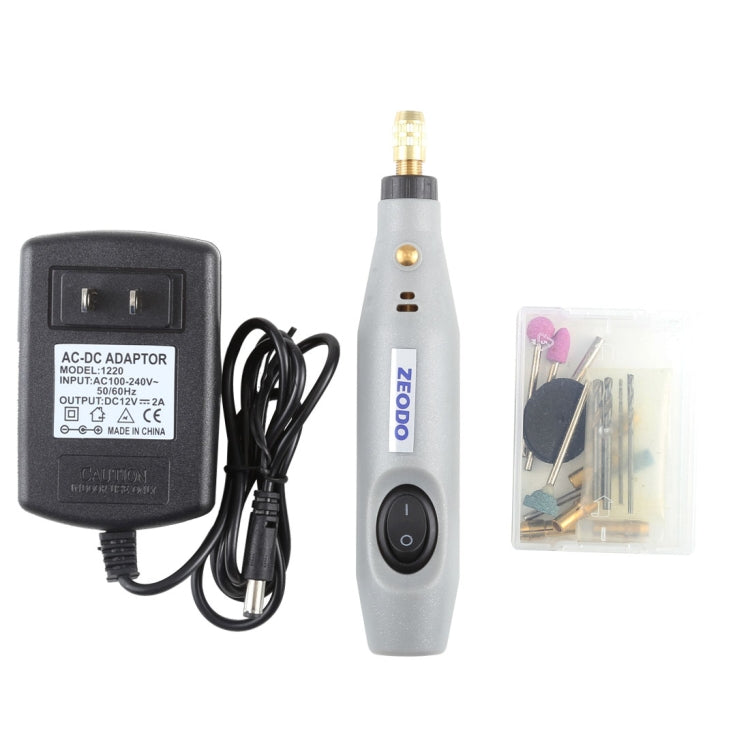 Mini trapano elettrico smerigliatrice ZEODO ZD6000, CA 220 V/CC 12 V, spina americana, ZD6000