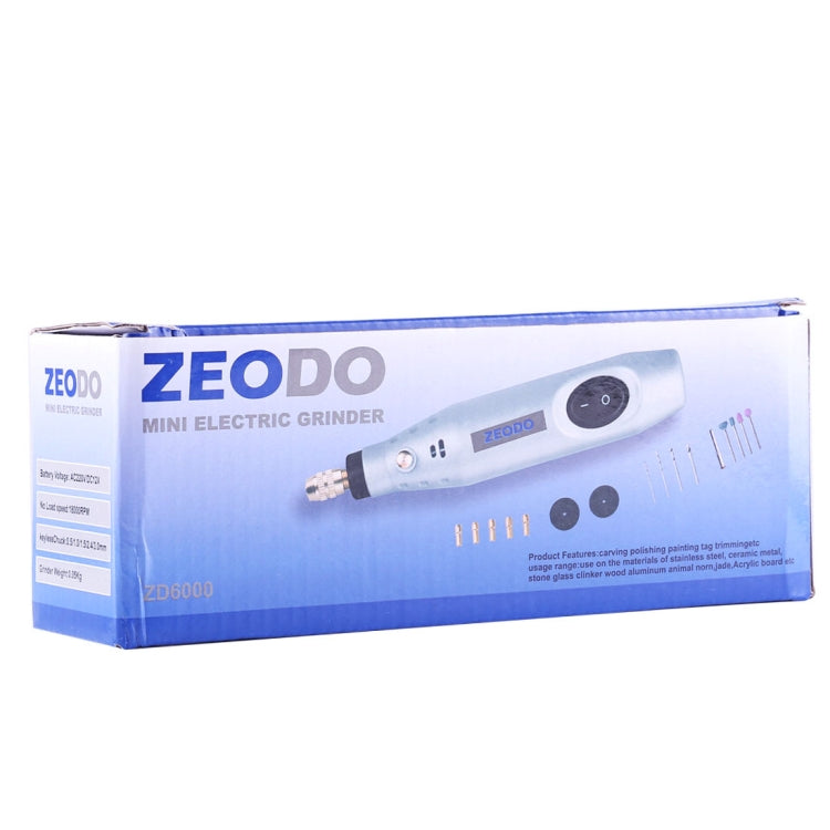 Mini trapano elettrico smerigliatrice ZEODO ZD6000, CA 220 V/CC 12 V, spina americana, ZD6000