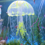 Set 3 meduse in silicone fluorescente per acquari con ventosa