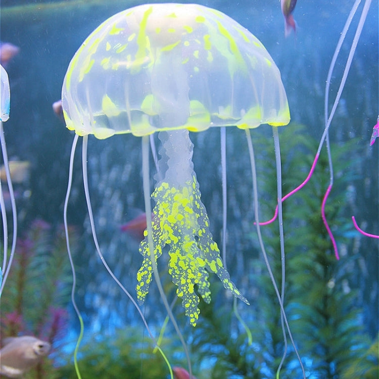 Set 3 meduse in silicone fluorescente per acquari con ventosa
