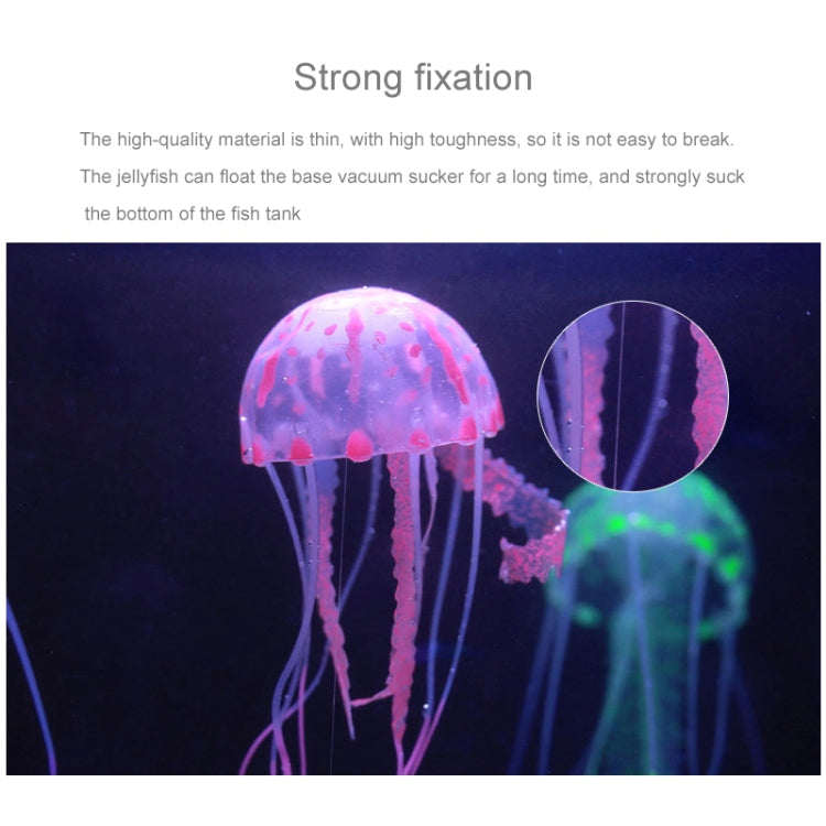 Decorazione medusa fluorescente in silicone per acquari 8x20 cm