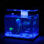 Decorazione medusa fluorescente in silicone per acquari 8x20 cm