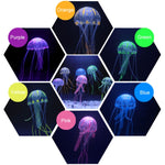 Decorazione medusa fluorescente in silicone per acquari 8x20 cm