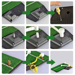PGM Golf 66 Tappetino da putting per erba Push Rod Trainer, dimensioni: 48x23 cm, Black,66 Grass, White,66 Grass