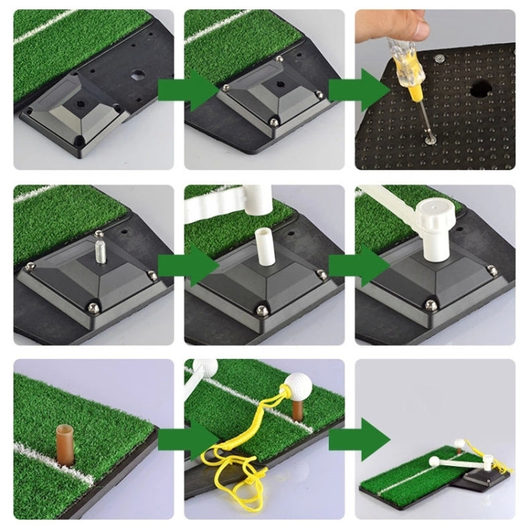 PGM Golf 66 Tappetino da putting per erba Push Rod Trainer, dimensioni: 48x23 cm, Black,66 Grass, White,66 Grass