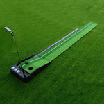 PGM Golf Mini Putting Mat Push Rod Trainer 2,5 m, con fairway con ritorno automatico della palla, 2.5m, with Auto Ball Return Fairway