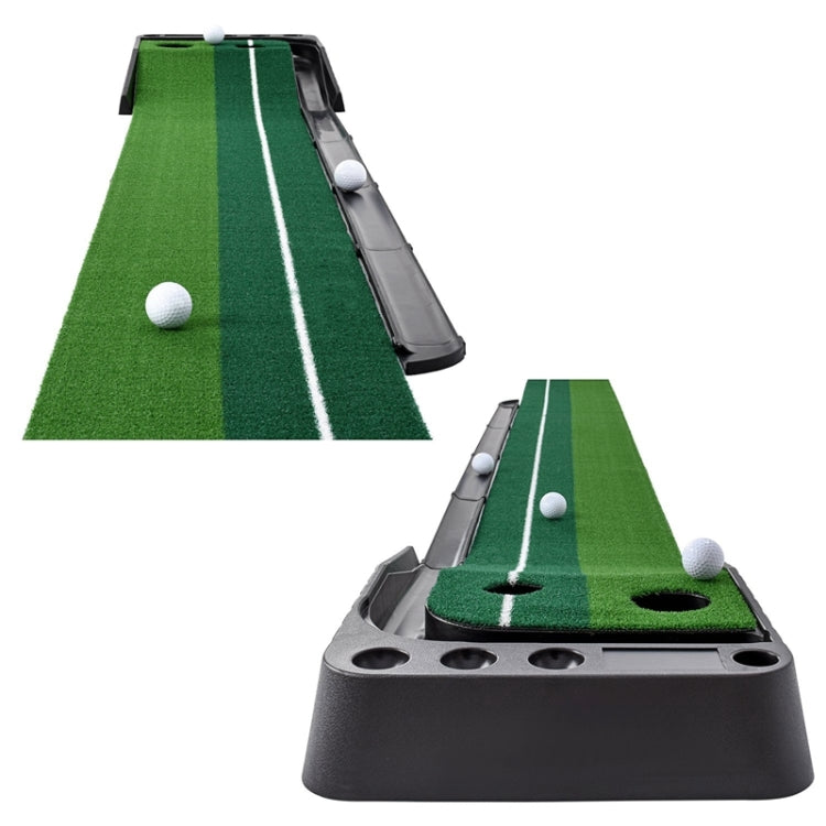 PGM Golf Mini Putting Mat Push Rod Trainer 2,5 m, con fairway con ritorno automatico della palla, 2.5m, with Auto Ball Return Fairway