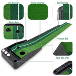 PGM Golf Mini Putting Mat Push Rod Trainer 3 m, senza fairway con ritorno automatico della palla, 3m, without Auto Ball Return Fairway