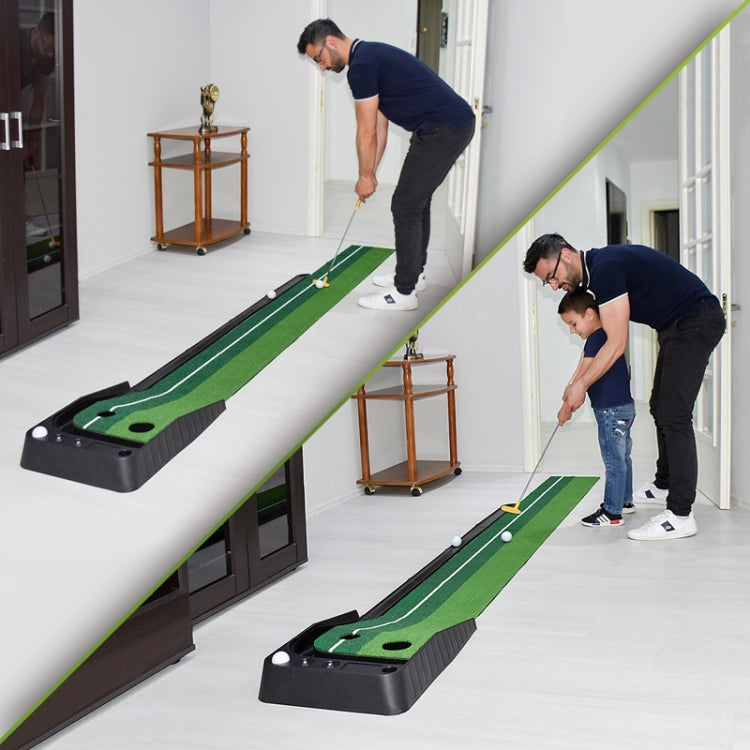 PGM Golf Mini Putting Mat Push Rod Trainer 3 m, con fairway con ritorno automatico della palla, 3m, with Auto Ball Return Fairway
