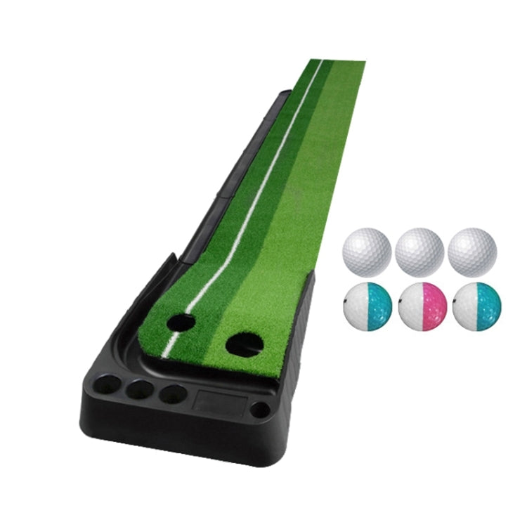 PGM Tappetino da golf Push Rod Trainer 3 m, con tre palline morbide e tre palline bicolori e fairway con ritorno automatico della pallina, 3m, with Three Soft Balls & Three Bicolor Balls & Auto Ball Return Fairway