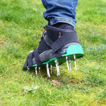 Attrezzi da giardino per prato da giardino, scarificatore per erba, scarpe chiodate con 8 fibbie in metallo, With 8 Metal Buckles (Black), With 8 Metal Buckles (Green)