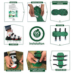 Attrezzi da giardino per prato da giardino, scarificatore per erba, scarpe chiodate con 8 fibbie in metallo, With 8 Metal Buckles (Black), With 8 Metal Buckles (Green)