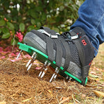 Attrezzi da giardino per prato da giardino, scarificatore per erba, scarpe chiodate con 8 fibbie in metallo, With 8 Metal Buckles (Black), With 8 Metal Buckles (Green)