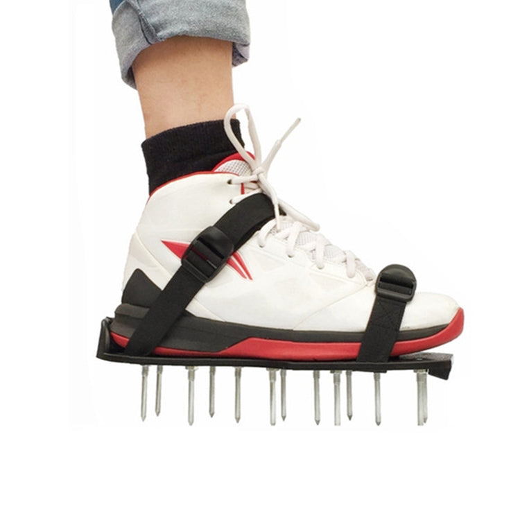 Attrezzi da giardino per prato da giardino, scarificatore per erba, scarpe chiodate con 4 fibbie in plastica, With 4 Plastic Buckles (Black), With 4 Plastic Buckles (Green)