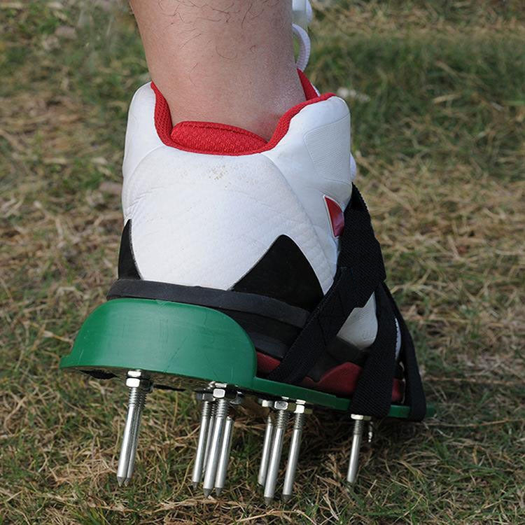 Attrezzi da giardino per prato da giardino, scarificatore per erba, scarpe chiodate con 4 fibbie in plastica, With 4 Plastic Buckles (Black), With 4 Plastic Buckles (Green)