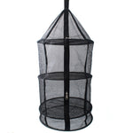 Stoviglie pieghevoli da campeggio per picnic, verdure, frutta, rete secca, rete sospesa per asciugapiatti (nero), Round drying net