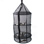 Stoviglie pieghevoli da campeggio per picnic, verdure, frutta, rete secca, rete sospesa per asciugapiatti (nero), Round drying net