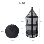 Stoviglie pieghevoli da campeggio per picnic, verdure, frutta, rete secca, rete sospesa per asciugapiatti (nero), Round drying net