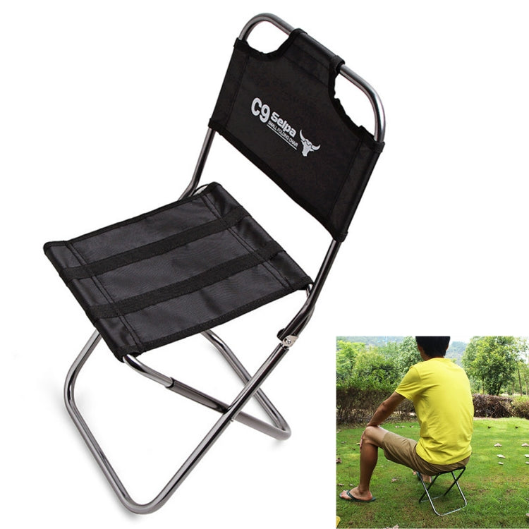 Sgabello pieghevole portatile in lega di alluminio con tessuto a