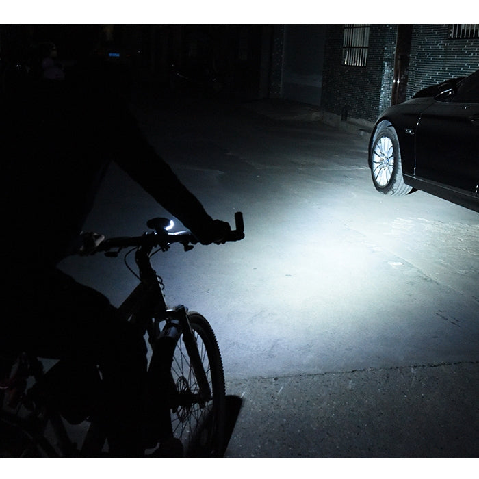 Faro per bicicletta a scatto impermeabile con ricarica USB da 350LM con funzione altoparlante e cronometro, Red, Black, Blue