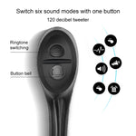 Faro per bicicletta a scatto impermeabile con ricarica USB da 350LM con funzione altoparlante e cronometro, Red, Black, Blue