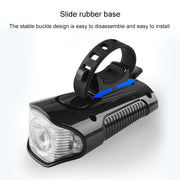 Faro per bicicletta a scatto impermeabile con ricarica USB da 350LM con funzione altoparlante e cronometro, Red, Black, Blue