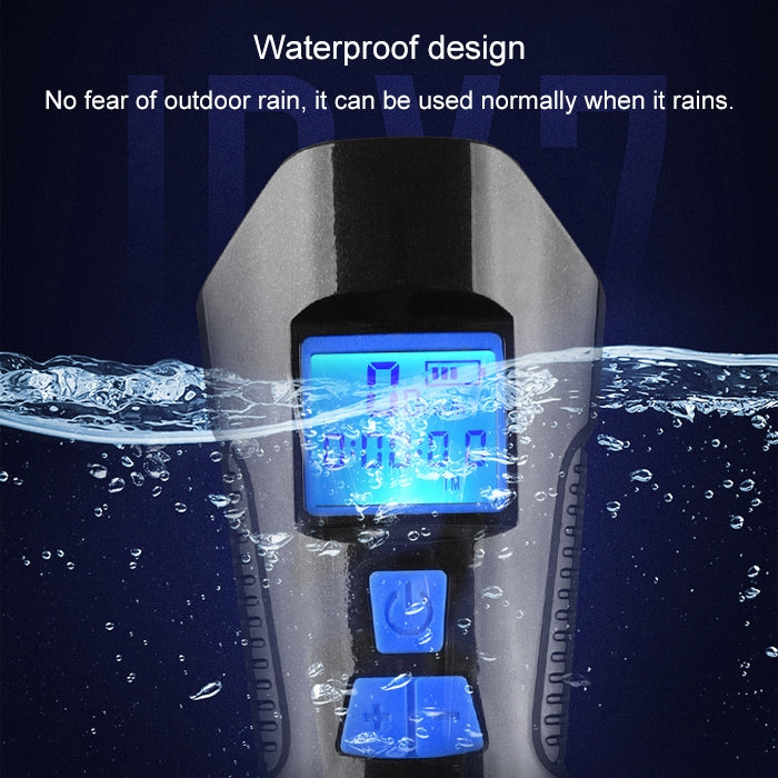 Faro per bicicletta a scatto impermeabile con ricarica USB da 350LM con funzione altoparlante e cronometro, Red, Black, Blue