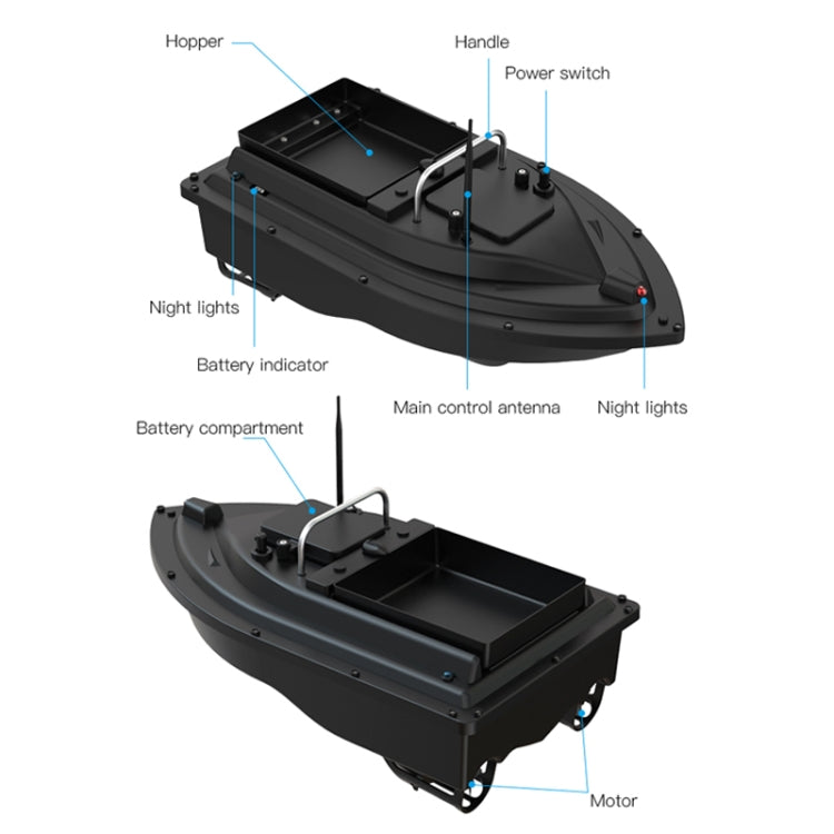 Barca da pesca con esca RC per esterni con doppio motore GPS D16B, spina europea, D16B GPS (EU Plug), D16B GPS (US Plug)