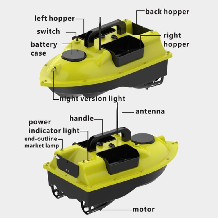 D18B GPS Outdoor Doppi motori Barca da pesca con esca con 3 contenitori per esche, spina americana, D18B GPS (EU Plug), D18B GPS (US Plug)