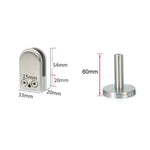 Clip di fissaggio per asta di supporto per bocca di pesce in vetro in acciaio inossidabile 201 con asta da 14x60 mm, specifica: S, S, with 14x60mm Rod