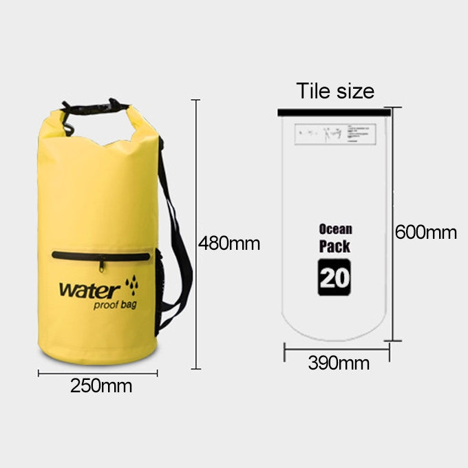 Borsa a tracolla doppia impermeabile impermeabile per esterni Borsa a sacco in PVC a sacco asciutto, capacità: 20 litri, 20L