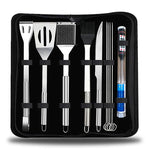 Set di stoviglie da esterno 10 in 1 Set di stoviglie da barbecue da campeggio Set di strumenti da picnic con termometro, 10 in 1, with Thermometer