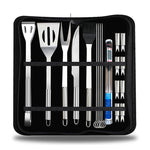 Set di stoviglie da esterno 18 in 1 Set di stoviglie da barbecue da campeggio Set di strumenti da picnic con termometro, 18 in 1, with Thermometer