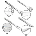 Set di stoviglie da esterno 5 in 1 Set di utensili da picnic per barbecue da campeggio, 5 in 1
