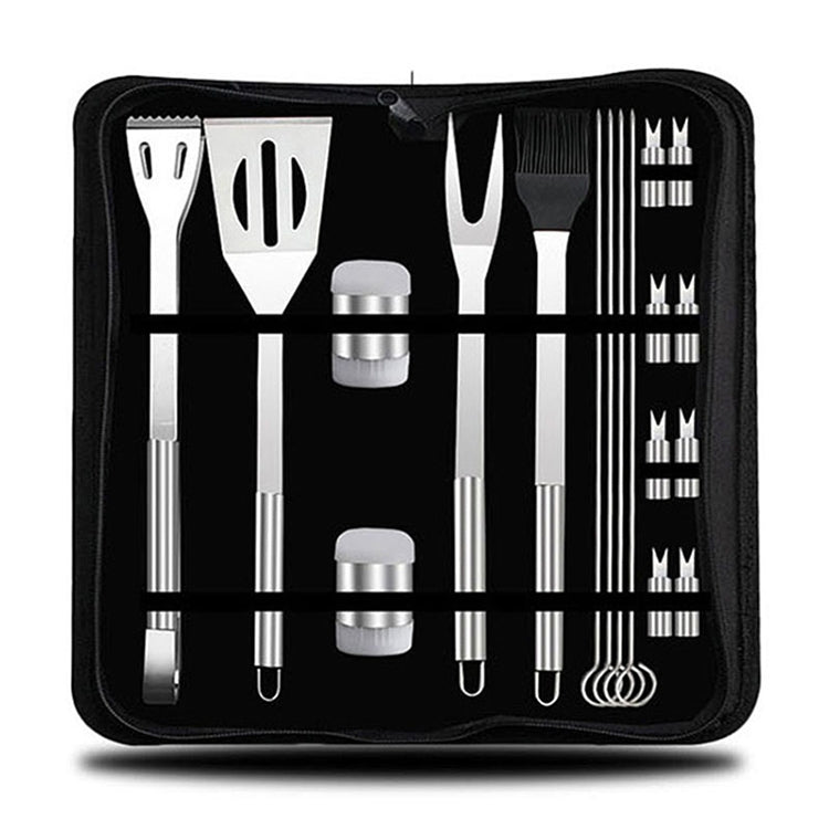 Set utensili barbecue da campeggio 18 in 1 in acciaio inox