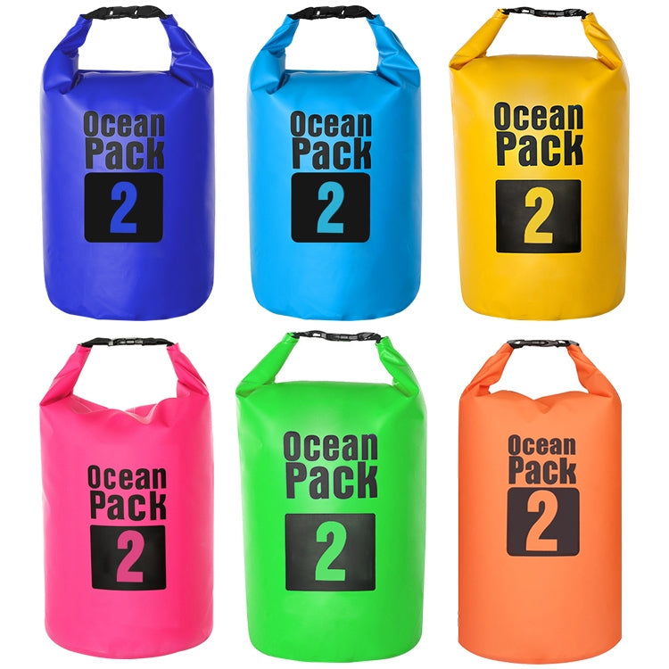 Borsa impermeabile per esterni Borsa a barilotto in PVC con sacco asciutto, capacità: 2 litri, Capacity: 2L (Pink), Capacity: 2L (Green), Capacity: 2L (Sky Blue), Capacity: 2L (Yellow), Capacity: 2L (Black), Capacity: 2L (Dark Blue), Capacity: 2L (Orange)